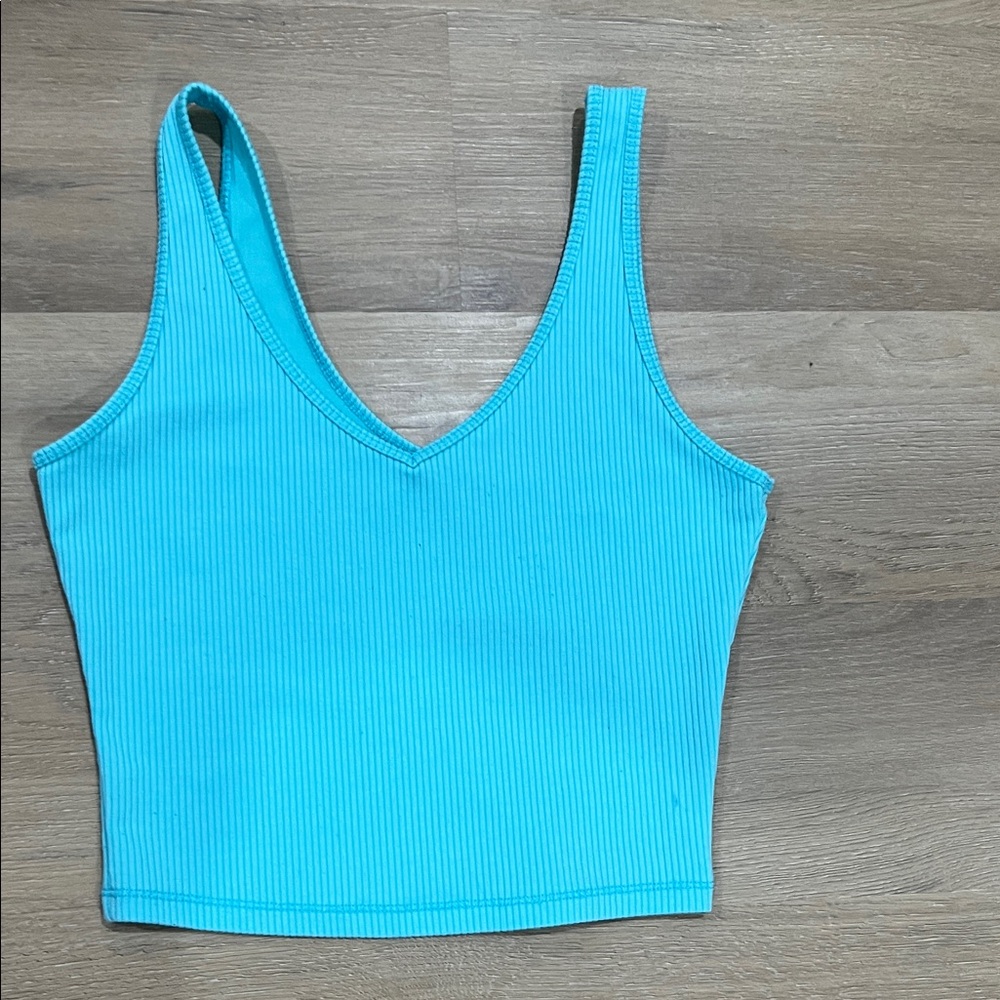 Hollister Turquoise Ribbed Crop Top